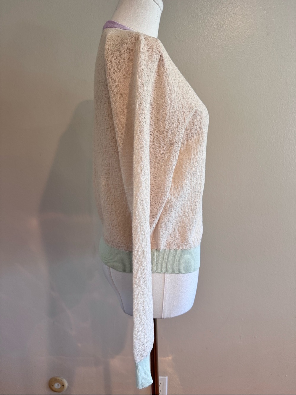 Zara Pastel Colorblock Open Knit Cardigan Size Small - Picture 4 of 10